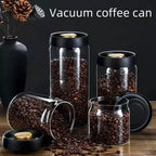 Manual Vacuum Sealed Coffee Jar High Borosilicate Glass Moisture Proof Tea Storage Container for Kitchen Coffee