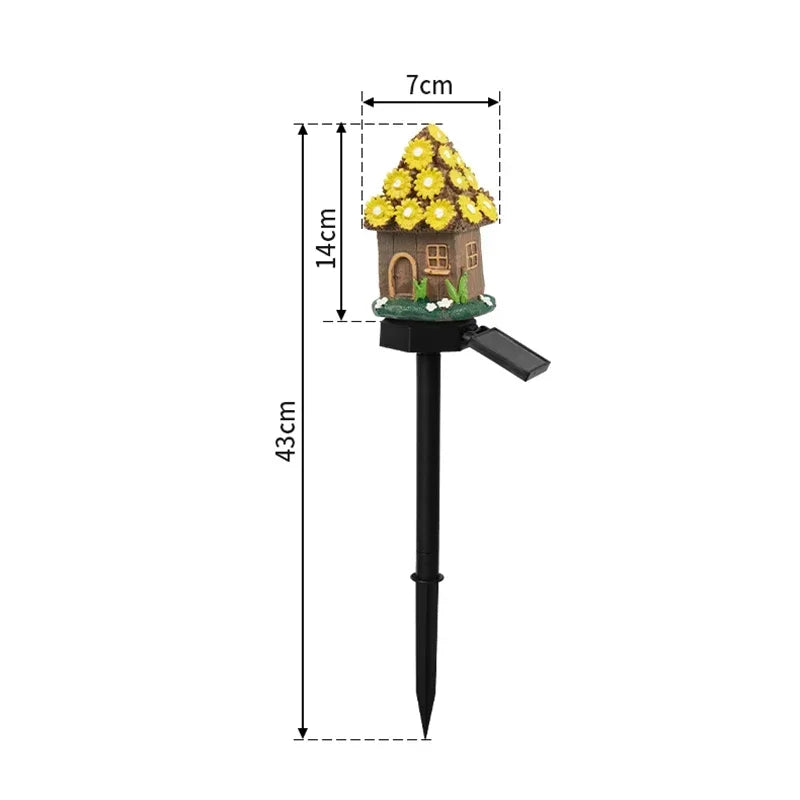 Solar Powered Fairy House Lawn Lamp Solar Led Light Outdoor Garden Decoration Lamp Waterproof Solar Lights