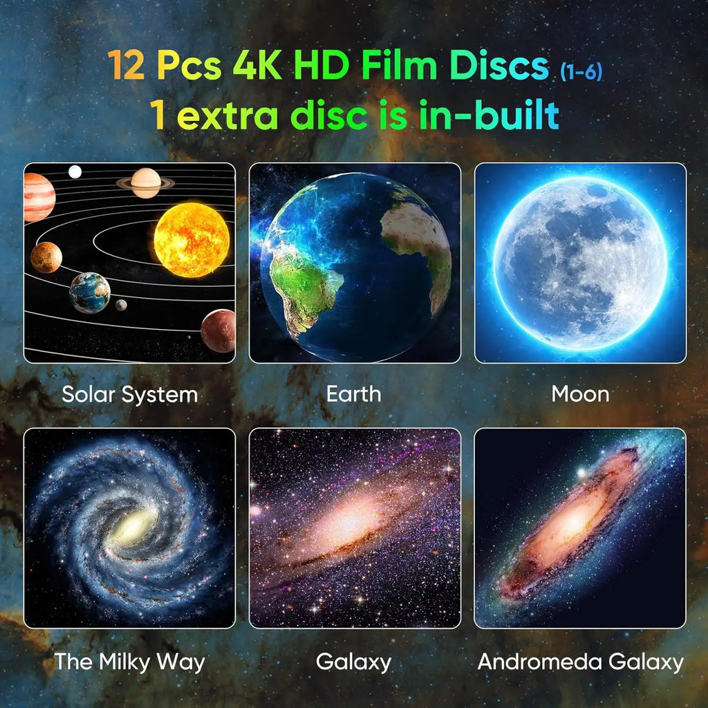 Fantasy Sleep Light Starry Stars Galaxy Projection Lamp Toy 12 in 1 Science Cosmic Wonders Scenery Light For Kids Christmas Gift