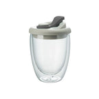 Cute Portable Water Cup Double Wall Glass Cup With Leak-Proof LidTransparent Insulated Coffee Cups Milk Tea Juice Mug Dinkware