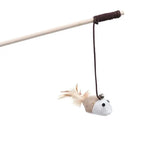 Cat Toy Cat Teaser Stick Handmade Cotton And Linen Woven Wooden Pole Cat Teaser Stick Cute Simulation Mouse Cat Interactive Toy