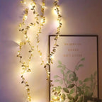 5M 50 LED Fairy Light Leaves Fairy Light Battery Powerd Led Copper Wire String Lights For Home Wedding Party Holiday Decor