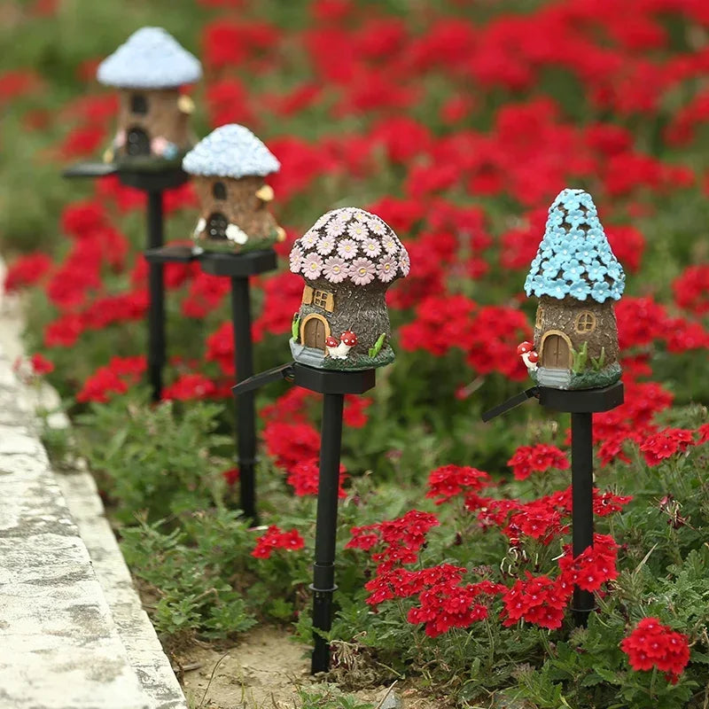 Solar Powered Fairy House Lawn Lamp Solar Led Light Outdoor Garden Decoration Lamp Waterproof Solar Lights