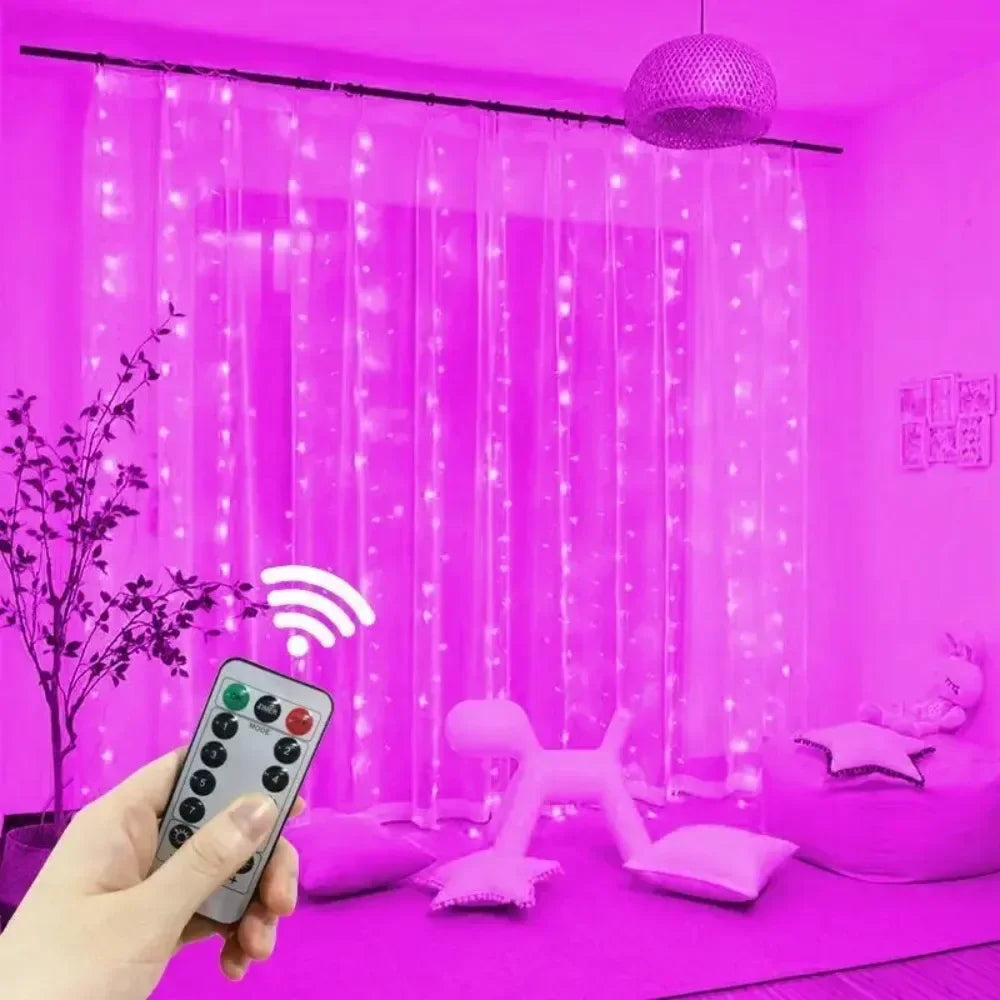 Remote Control Fairy Lights 3 4 6 Meters USB LED Curtain String Lights for Christmas Home Bedroom Decoration Festive Party