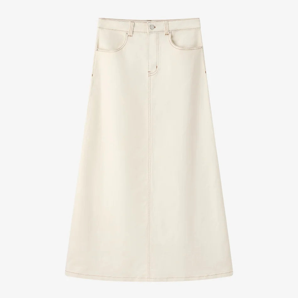 AS SS26  stretch denim skirt fashion lady wear elastic fabric ( waist expands about 2-3cm)