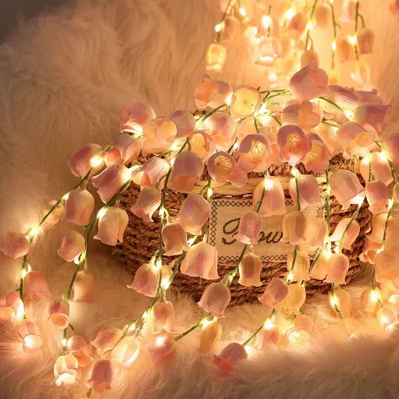 LED Fairy String Lights Lily of The Valley Flowers Light for Wedding Party Bedroom Backdrop Wall Holiday Christmas Decor