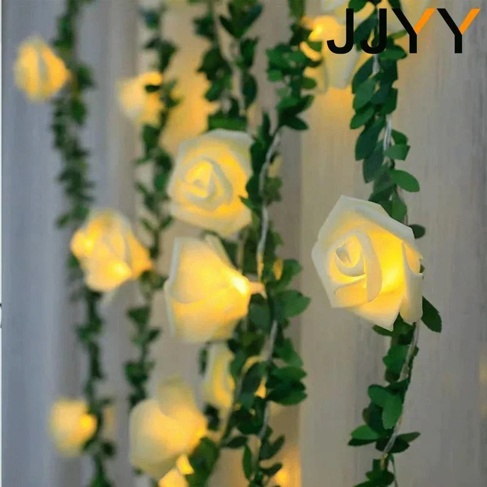 JJYY 1.5M/3M/6M Rose Fairy String Lights,Rose Flower Indoor Fairy Lights Valentine's Day Wedding Decorations, Battery Powered