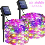 Fairy Lights Solar Garden Lights String Lights with 8 Modes Waterproof Wire Lights for Patio Yard Trees Christmas Party