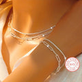 Fashion originality 925 Sterling Silver Necklace Bracelet Jewelry set for women men Paperclip Chain Party wedding gift