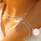 Fashion originality 925 Sterling Silver Necklace Bracelet Jewelry set for women men Paperclip Chain Party wedding gift