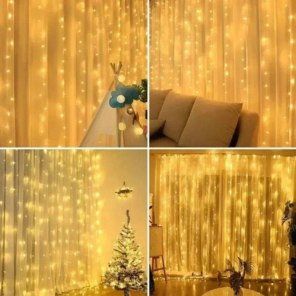 Remote Control Fairy Lights 3 4 6 Meters USB LED Curtain String Lights for Christmas Home Bedroom Decoration Festive Party