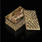 2 PCs Mini Treasure Storage Jewelry Box Silver-color Hollow Flower Pattern Jewelry Case Boxes for Necklace Earring Ring 2030