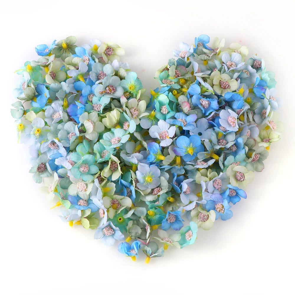 50PCs Mini Artificial Rose Flowers Heads Silk Fake Flowers for Home Dceor Wedding Decoration Craft Wreath Gifts Accessories