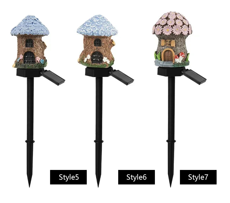 Solar Powered Fairy House Lawn Lamp Solar Led Light Outdoor Garden Decoration Lamp Waterproof Solar Lights