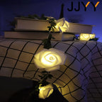 JJYY 1.5M/3M/6M Rose Fairy String Lights,Rose Flower Indoor Fairy Lights Valentine's Day Wedding Decorations, Battery Powered