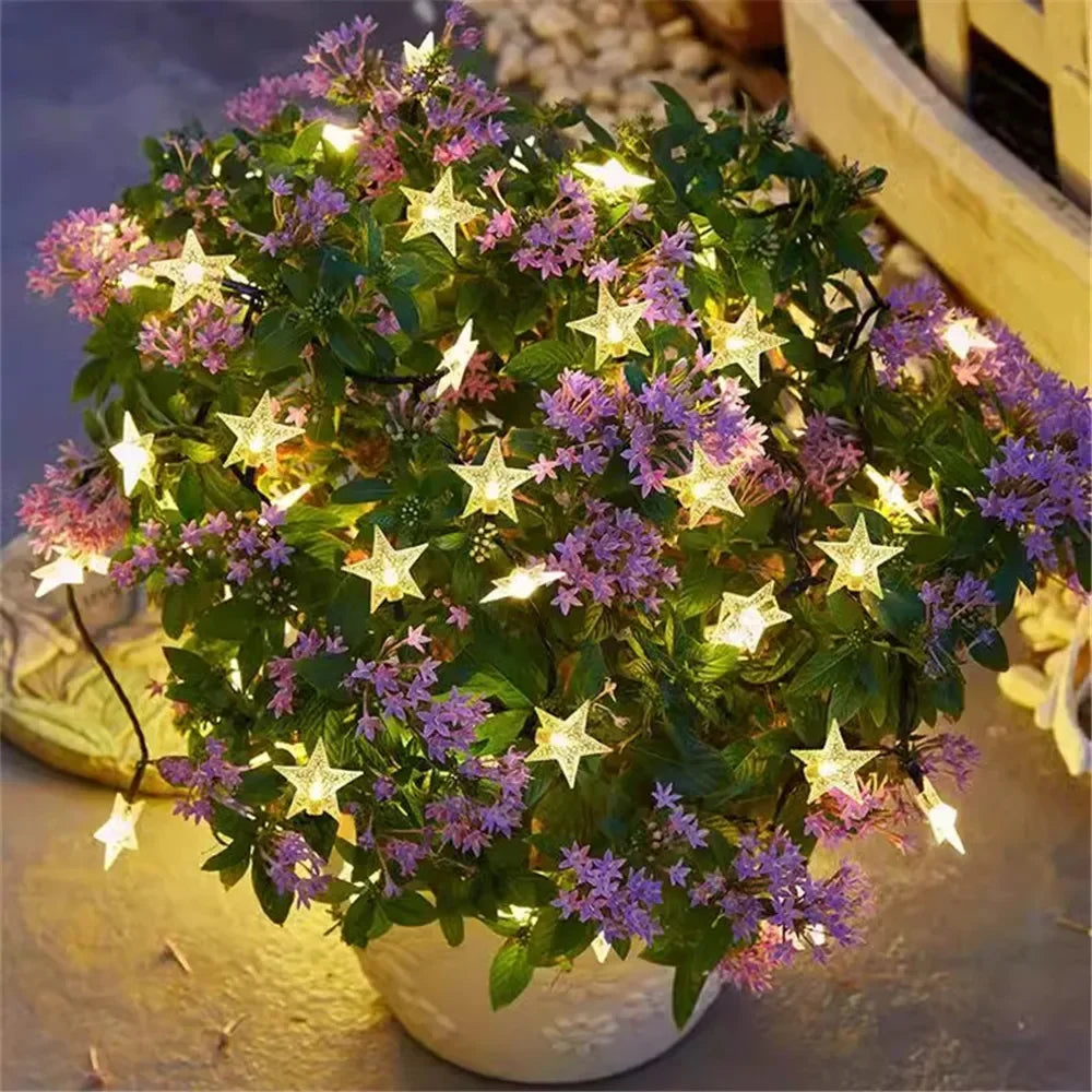 LED Solar Powered Fairy Lights Outdoor Solar Star String Lights For Christmas Patio Garden Yard Porch Wedding Birthday Decor